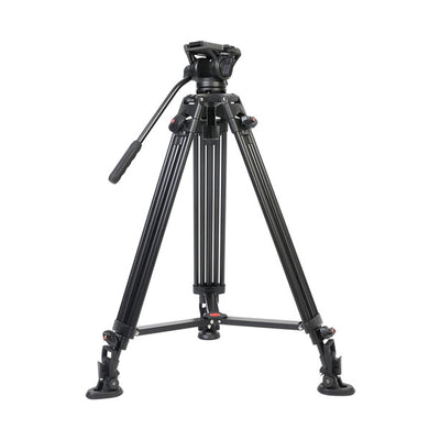 Trípode de vídeo para cámara de aluminio GVM DX16 con sistema de cabezal fluido