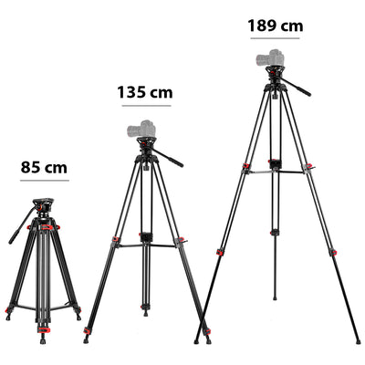 GVM JJL-JY Sistema de trípode de video con cabezal fluido