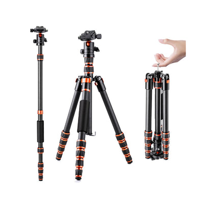 Tripie K&F Concept C225C0 Fibra de Carbono con Cabezal 360°