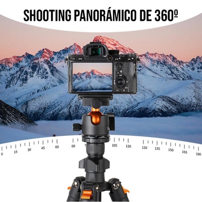 Trípode ligero de magnesio para viajes y vlogs K&F Concept BI234M con rótula esférica