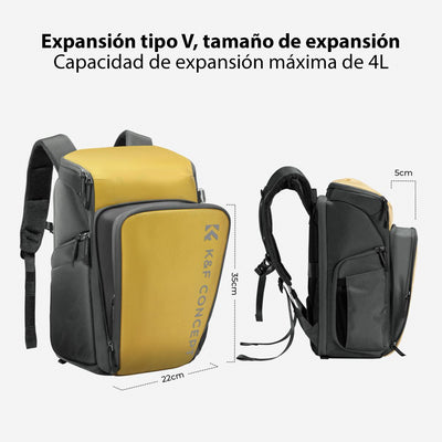 K&F Concept Alpha Air 25L Expansible Mochila Backpack (Amarillo)