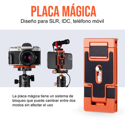 K&F Concept Placa de soporte de liberación rápida para teléfonos móviles y cámaras fotográficas