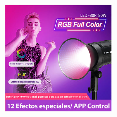 Kit 2 x Luces LED VISICO  80R  (RGB Total 160W)