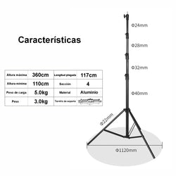NiceFoto Tripie de luz LS-360AT
