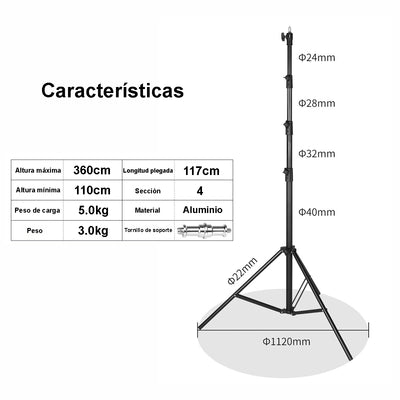 NiceFoto Tripie de luz LS-360AT