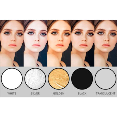 Disco reflector plegable VANTA 5 en 1 (110 cm negro/plata/oro/blanco/translúcido)