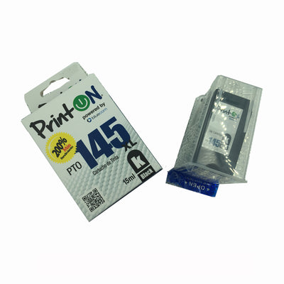 Printon PTO-145 XL compactable con cartucho de tinta negra de alta capacidad Canon PG-145