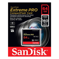 Tarjeta de memoria SanDisk Extreme Pro CompactFlash de 64GB (160MB/s)