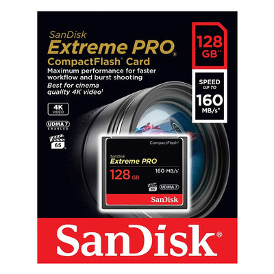SanDisk Tarjeta de memoria CompactFlash Extreme Pro de 128GB (160MB/s)