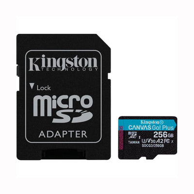 Kingston Tarjeta de memoria Canvas Go! Plus UHS-I microSDXC de 256 GB con adaptador SD
