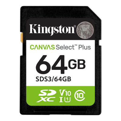 Tarjeta de memoria Kingston 64GB Canvas Select Plus UHS-I SDXC