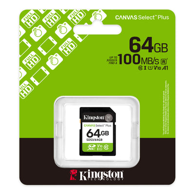 Tarjeta de memoria Kingston 64GB Canvas Select Plus UHS-I SDXC