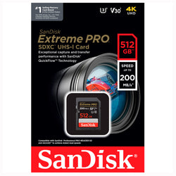 SanDisk Extreme PRO UHS-I SDXC de 512GB Tarjeta de memoria