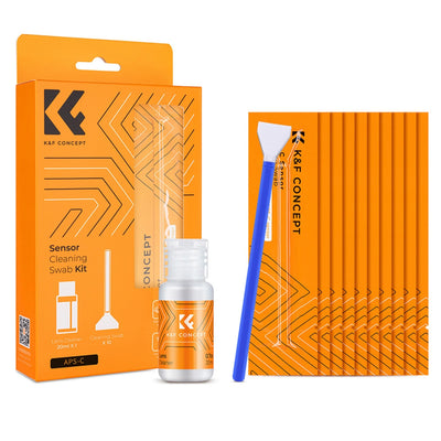 K&F Paquete de 10 hisopos de limpieza para sensores APS-C con líquido de limpieza