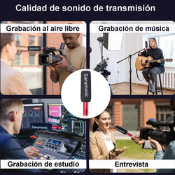 Micrófono de condensador cardioide direccional Saramonic SR-NV5 (rojo)
