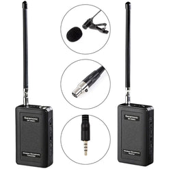 Saramonic SR-WM4C VHF Sistema de micrófono inalámbrico Omni Lavalier con montaje en cámara (203, 207, 211, 215 MHz)