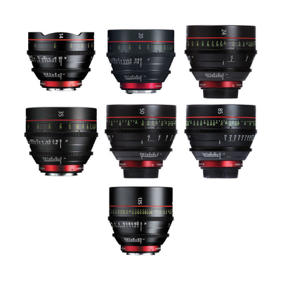 Kit de 7 lentes Canon EF CN-E Cinema Prime (14, 20, 24, 35, 50, 85, 135mm)