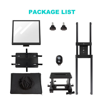 GVM Teleprompter para tabletas y teléfonos inteligentes con control remoto Bluetooth y aplicación