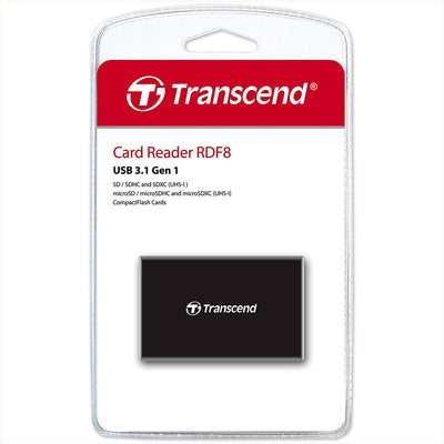 Transcend Lector de tarjetas RDF8 USB 3.1 Gen 1 (negro)