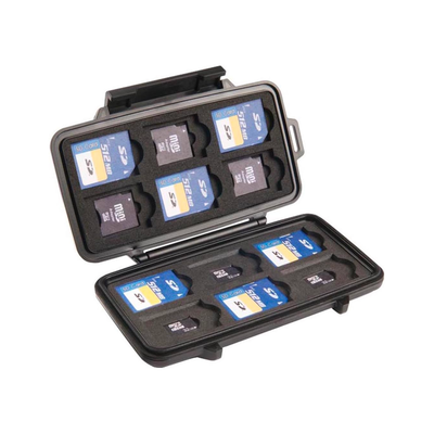 Pelican 0915 Estuche para tarjetas de memoria para 12 tarjetas SD, 6 miniSD y 6 microSD (negro)