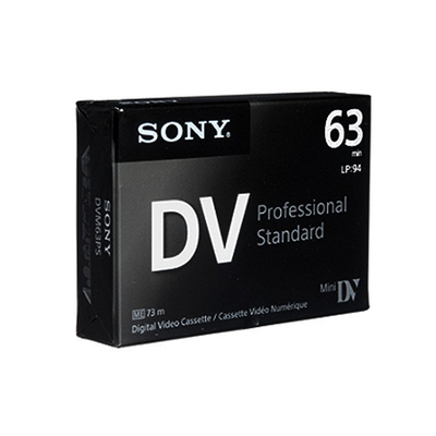 Casete de vídeo digital estándar profesional Sony Mini DV (63 min)