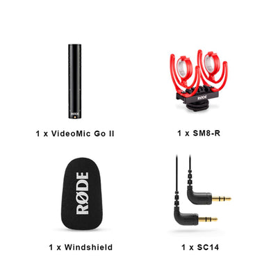 RODE VideoMic GO II Micrófono tipo cañón ultracompacto analógico/USB para montaje en cámara