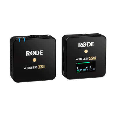 RODE Wireless GO II Sistema/grabador de micrófono inalámbrico digital compacto único (2.4 GHz, negro)