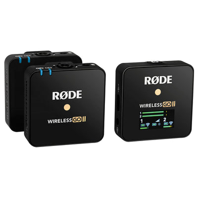 RODE Wireless GO II Sistema/grabador de micrófono inalámbrico digital compacto para 2 personas (2.4 GHz, negro)